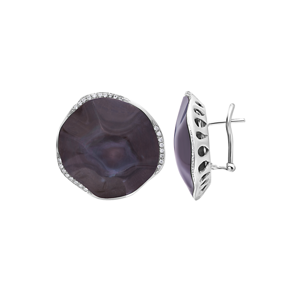 Earrings Gray Mother Of Pearl