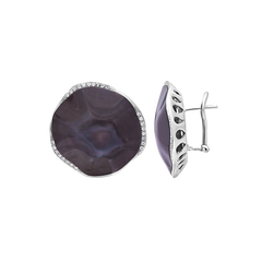 Earrings Gray Mother Of Pearl