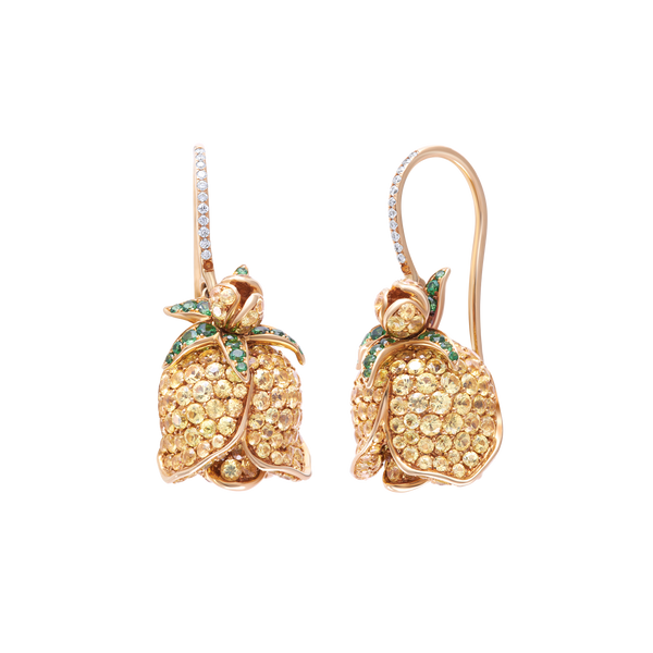 Earrings Tsavorite And Sapphire