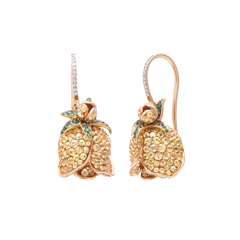 Earrings Tsavorite And Sapphire