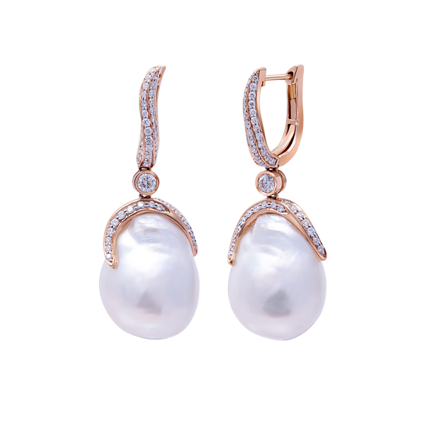 Earrings White Baroque Pearl