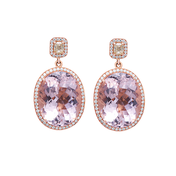 Earrings Oval Morganite
