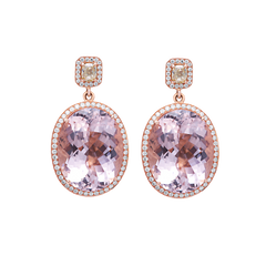 Earrings Oval Morganite