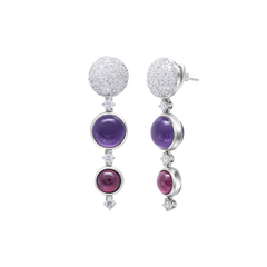 Earrings Amethyst And Tourmaline