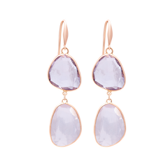 Earrings Amethyst And Rose Quartz
