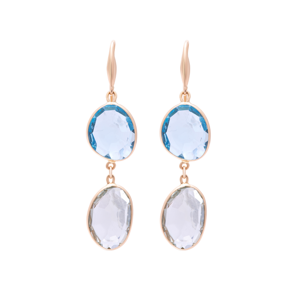 Earrings Green Amethyst And Topaz