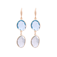 Earrings Green Amethyst And Topaz