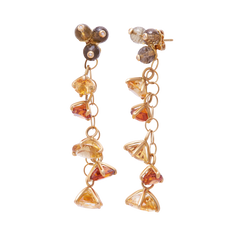 Earrings Citrine And Smokey Quartz