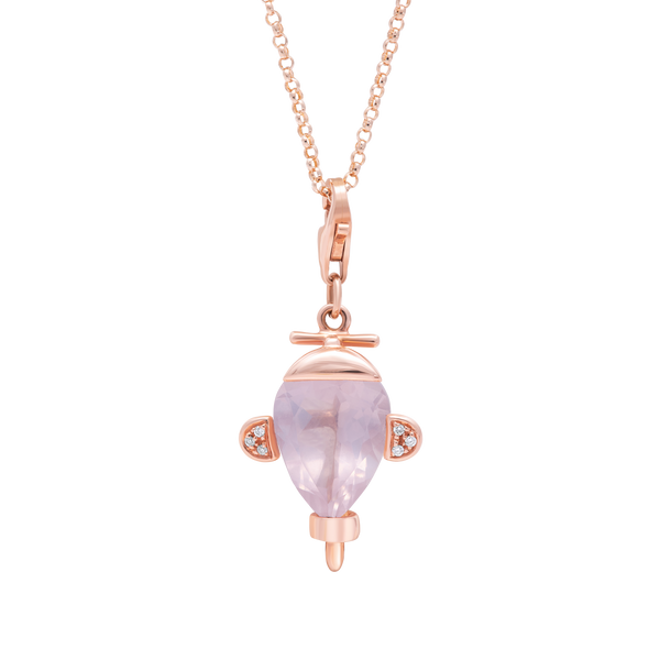 Pendant Airplane Pink Quartz