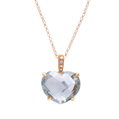 Pendant Shape Heart Green Quartz