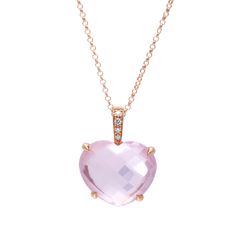 Pendant Shape Heart Pink Quartz