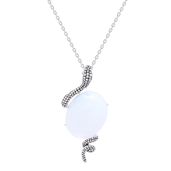 Pendant Snake Oval Chalcedony
