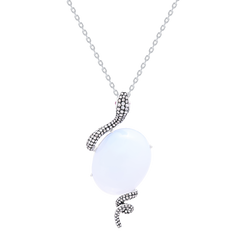 Pendant Snake Oval Chalcedony