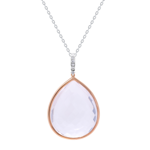 Pendant Pink Gold Rock Crystal
