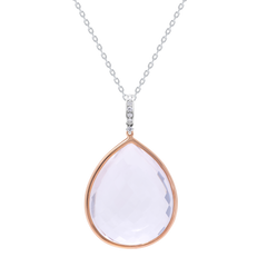 Pendant Pink Gold Rock Crystal