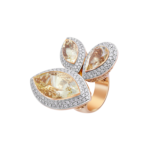 Ring Yellow Sapphire With Diamond