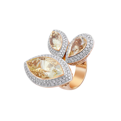 Ring Yellow Sapphire With Diamond