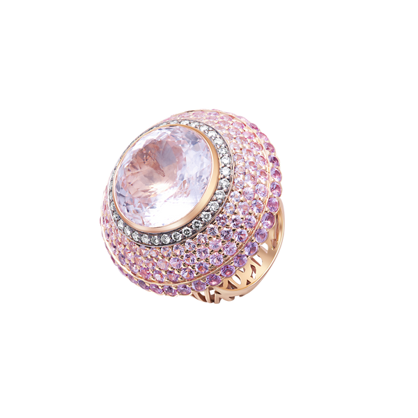 Ring Pink Sapphire With Diamonds