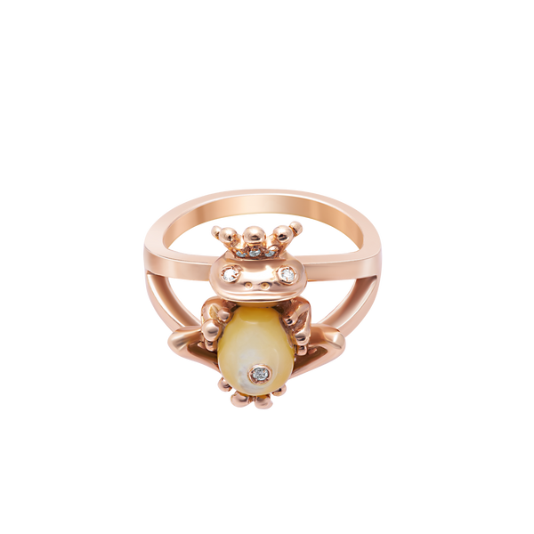 Ring Frog Yellow Mother Of Pearl