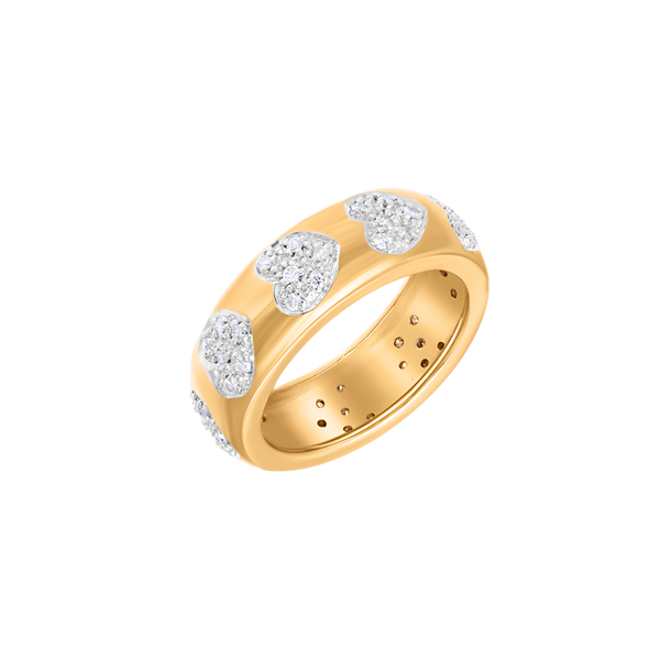 Band Ring Shape Heart Diamonds