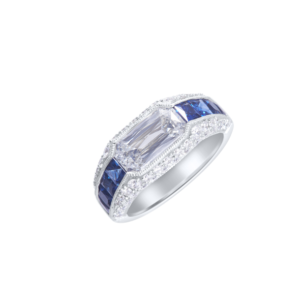 Ring Diamond with Blue Sapphire