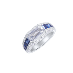 Ring Diamond with Blue Sapphire
