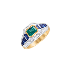 Ring Emerald Baguette Sapphire