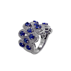 Ring Diamond Blue Sapphire WG
