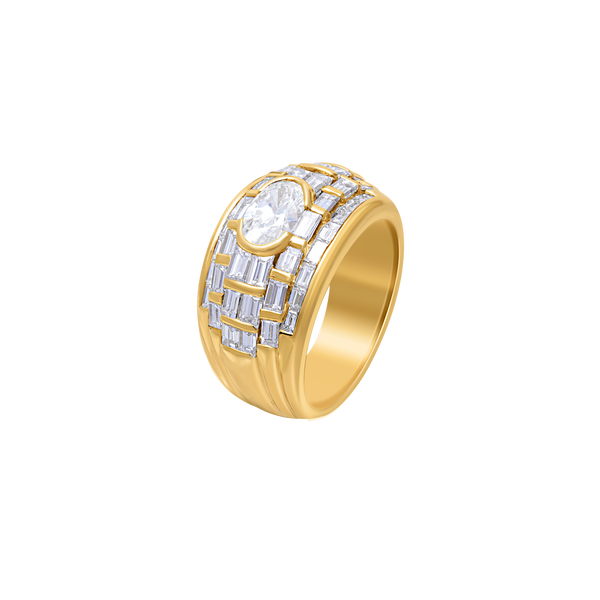 Ring Oval And Baguette Diamonds