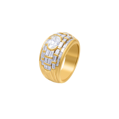 Ring Oval And Baguette Diamonds