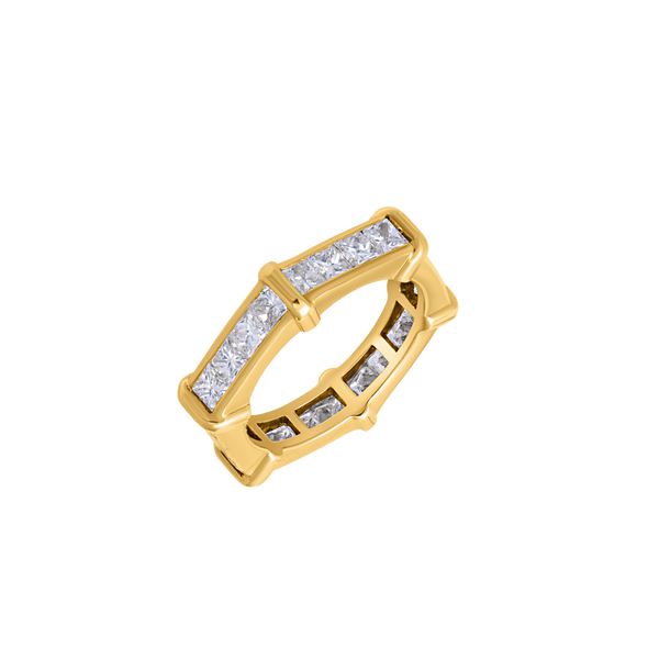Ring Yellow Gold Princess Diamond