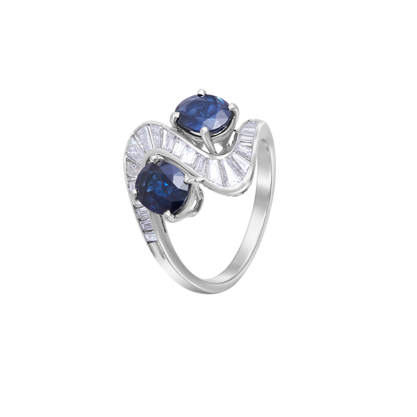 Ring Blue Sapphire Diamonds