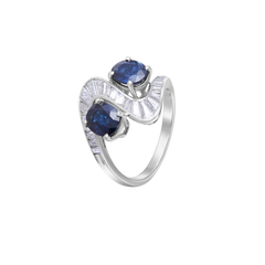 Ring Blue Sapphire Diamonds