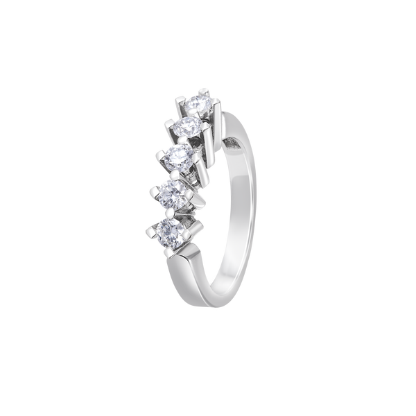 Ring White Gold 5 Diamonds