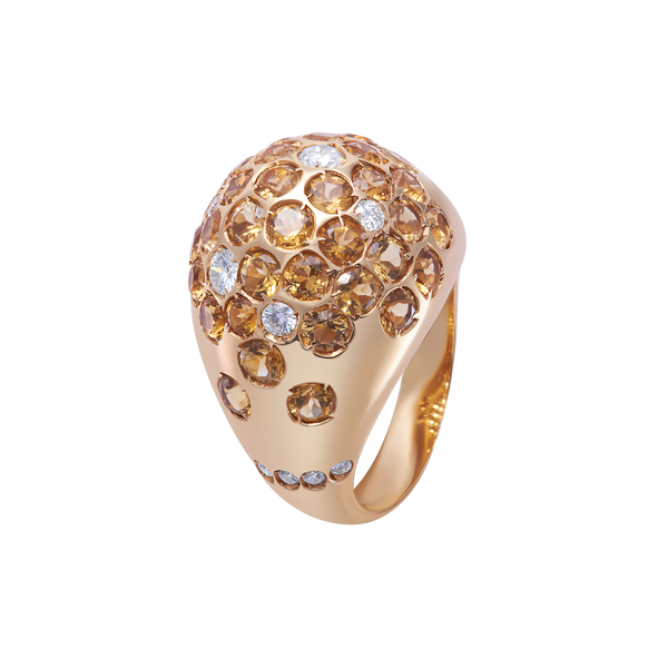 Ring Citrine With Diamond