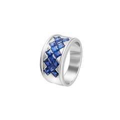 Ring White Gold Blue Sapphire