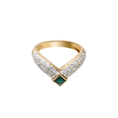 Ring Rhombus Emerald