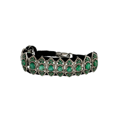 Bracelet White Gold Emerald And Diamonds