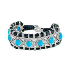 Bracelet White Gold Turquoise And Diamonds