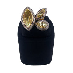 Ring Yellow Sapphire With Diamond