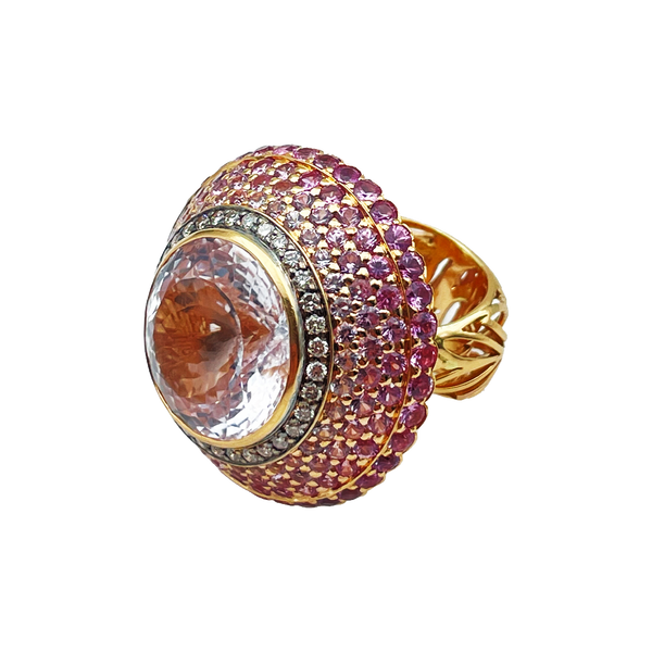 Ring Pink Sapphire With Diamonds