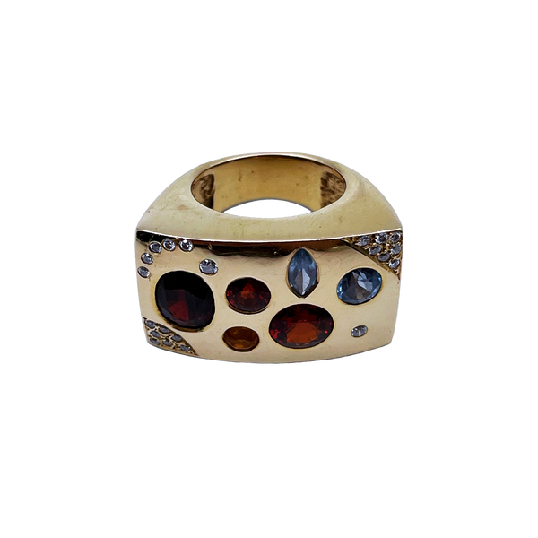 Ring Topaz Ruby and Sapphire