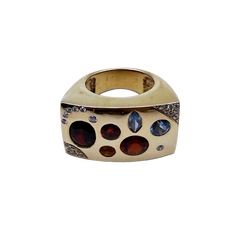 Ring Topaz Ruby and Sapphire