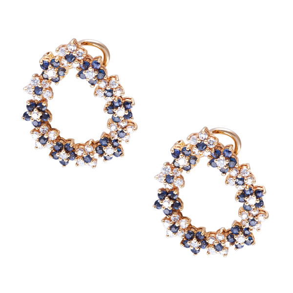 Earring Diamonds And Sapphire