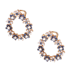 Earring Diamonds And Sapphire