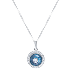 Pendant Blue Topaz And Diamonds