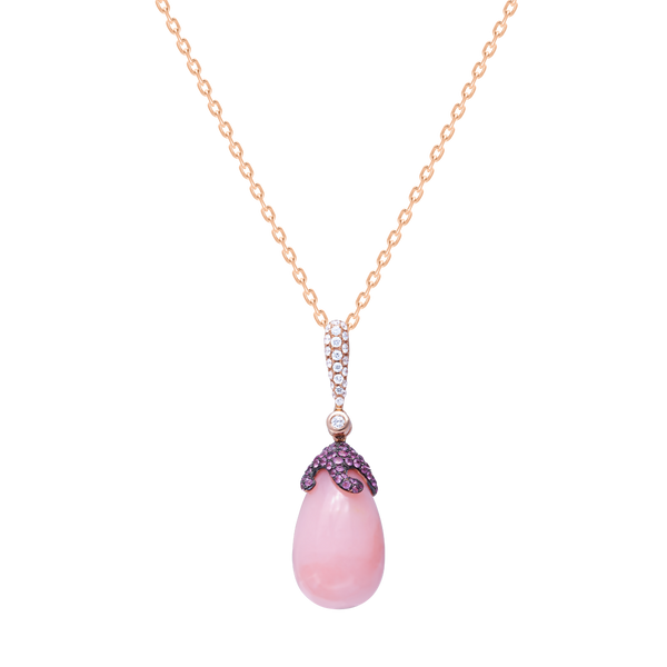 Pendant Drop Shape Pink Opal