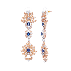 Earrings Blue Sapphire with Diamonds