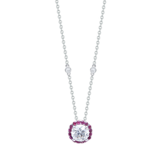 Necklace Round Diamond And Ruby
