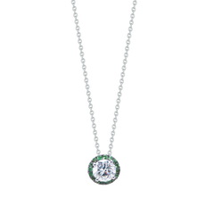 Necklaces Round Diamond And Tsavorites